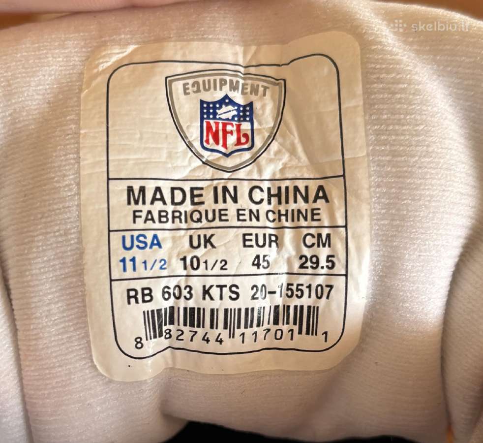Reebok Nfl Equipment Football Cleats Rb 603 Kts - nuotraukos Nr. 3