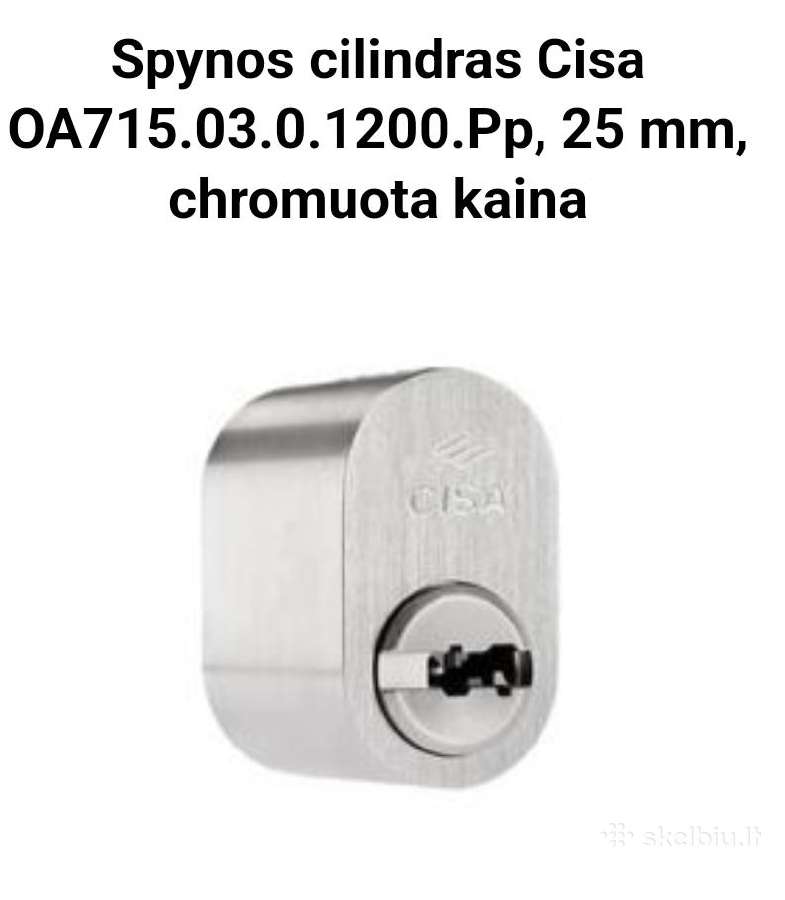 Naujas spynos cilindras su 5 raktais. Cisa - nuotraukos Nr. 3