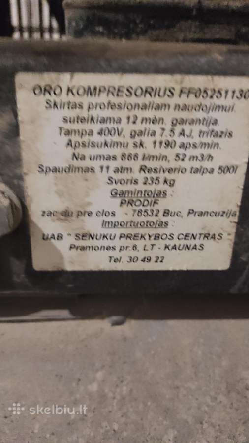 Parduodamas oro kompresorius pramoninis - nuotraukos Nr. 2