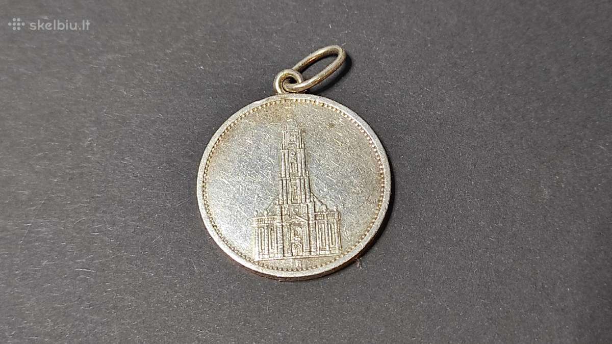 5 Reichmarkes pakabukas 1934 originalas - nuotraukos Nr. 2