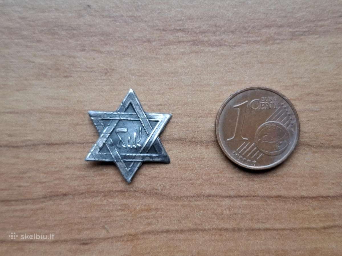 Žydų Sionistų organizacijos sidabrinis ženkliukas - nuotraukos Nr. 3
