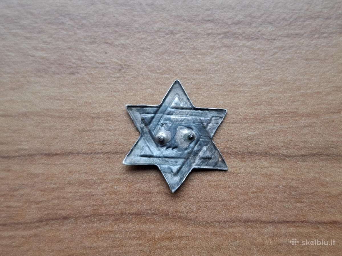 Žydų Sionistų organizacijos sidabrinis ženkliukas - nuotraukos Nr. 4