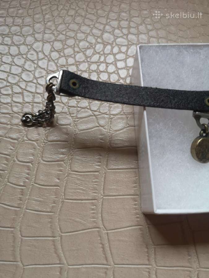 Stiklė jewellery ruda natūralios odos apyrankė - nuotraukos Nr. 4