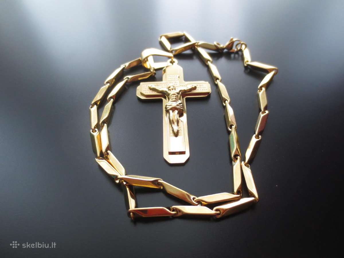 Amuletas- grandinėlė ir šventas kryžius