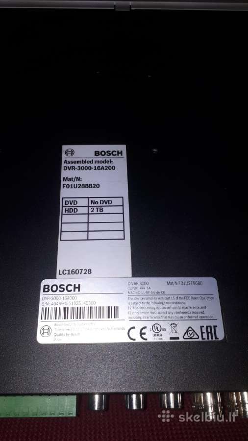 Analoginis įrašymo įrenginys Bosch Dvr 3000 - nuotraukos Nr. 3