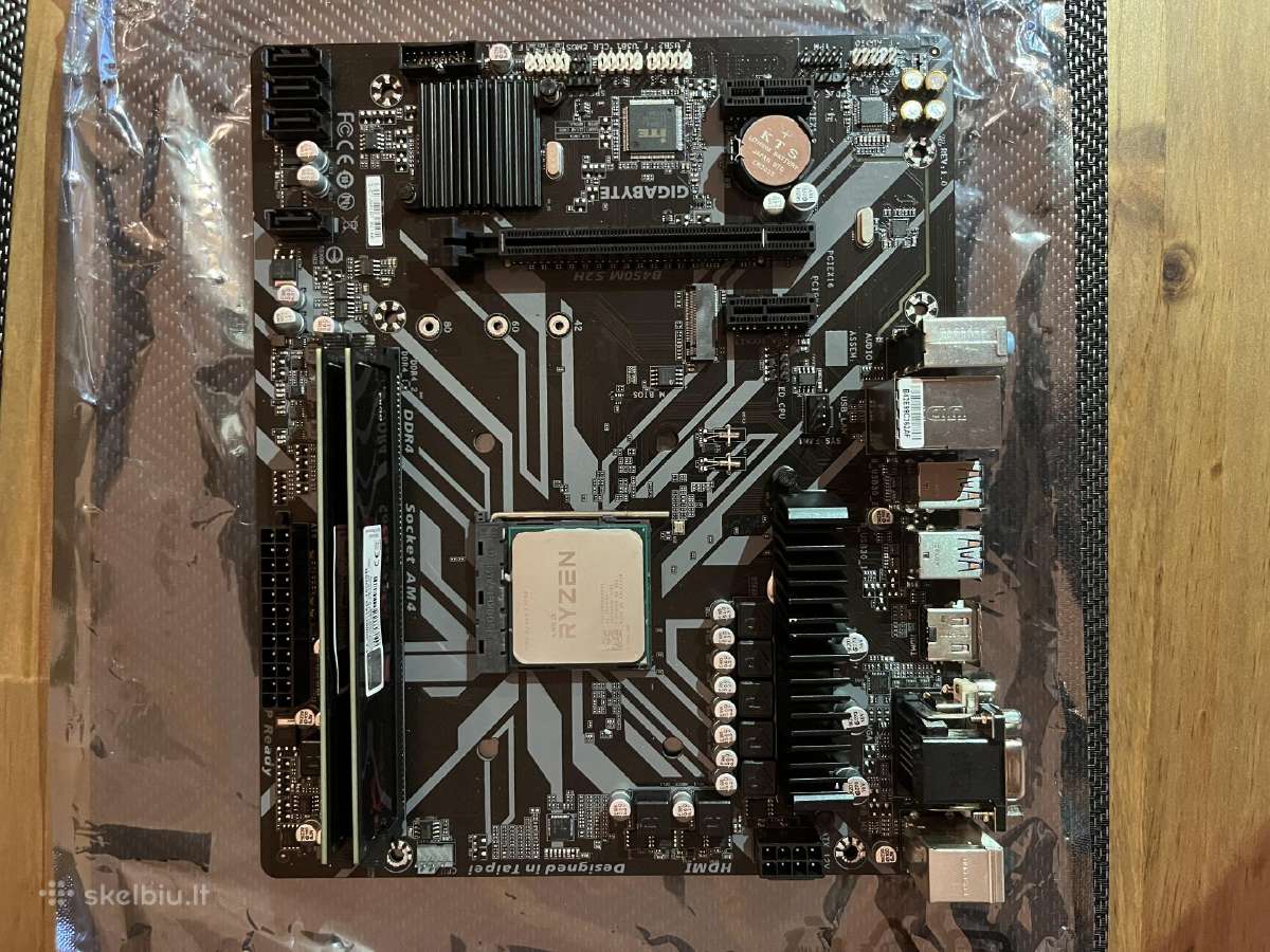 Gigabyte B450 S2h + Amd Ryzen 7 1700 + 16gb - Skelbiu.lt