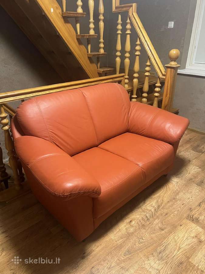Dvivietė odinė sofa