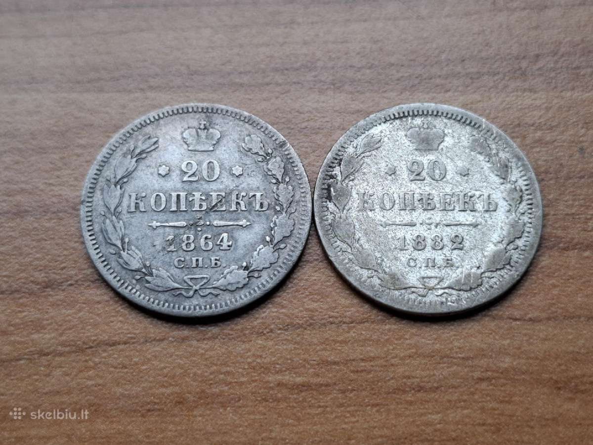 1864 1882 20 kapeiku sidabras rinkinys