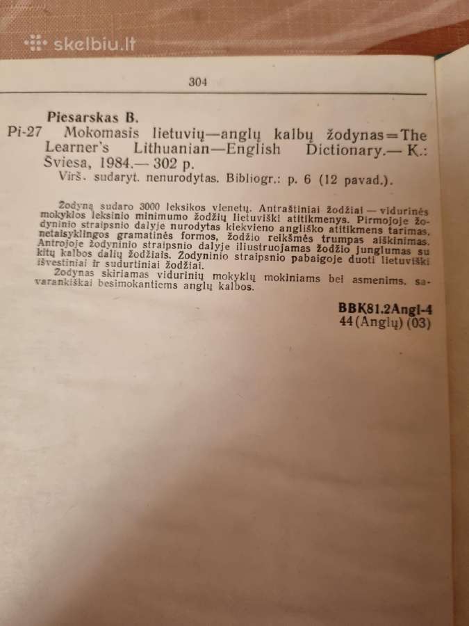 Mokomasis lietuvių - anglų kalbų žodynas - nuotraukos Nr. 5