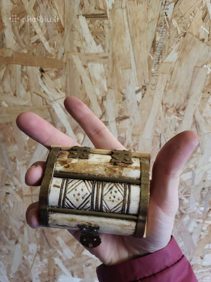 Smulkmenų dėžutė 8x11x5cm kaulas žalvaris - nuotraukos Nr. 2