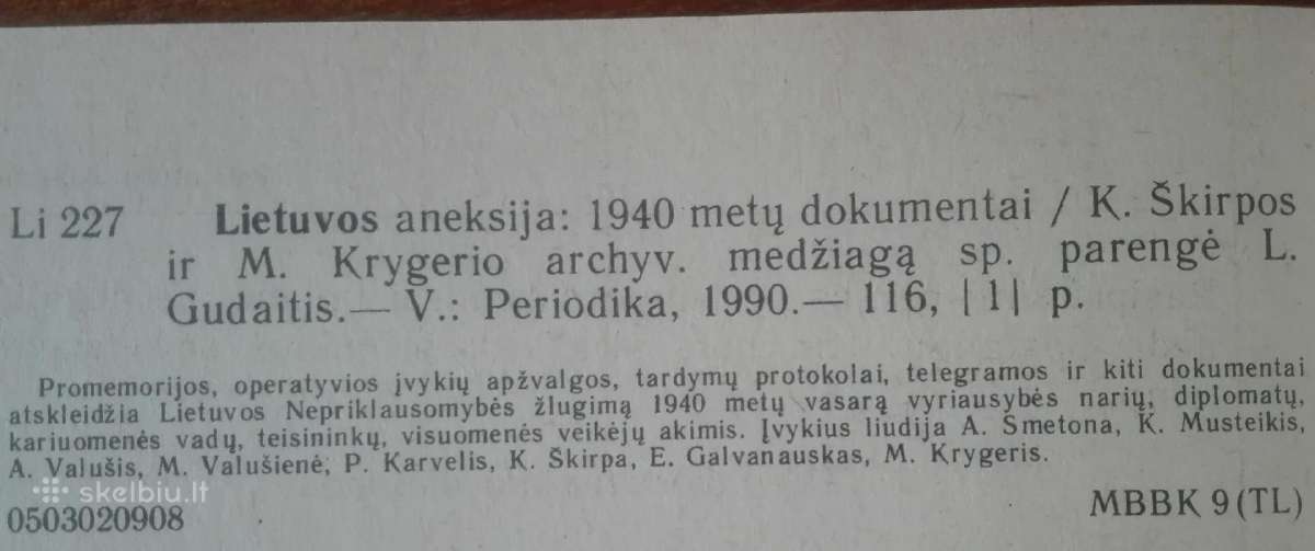 1987. Lietuvos Aneksija 1940 Metų Dokumentai - nuotraukos Nr. 3