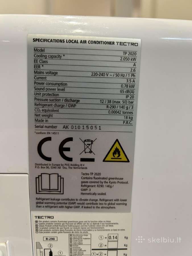 Mobilus oro kondicionierius Tectro iki 60m2. - nuotraukos Nr. 2