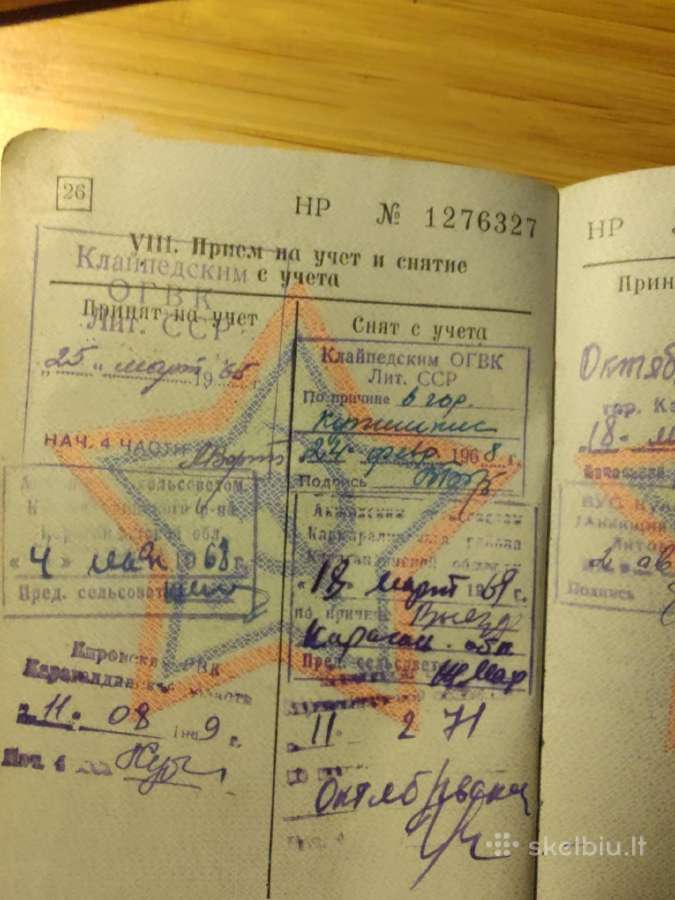 Karinis bilietas 1965 Darbėnai Kretingos r. - nuotraukos Nr. 11