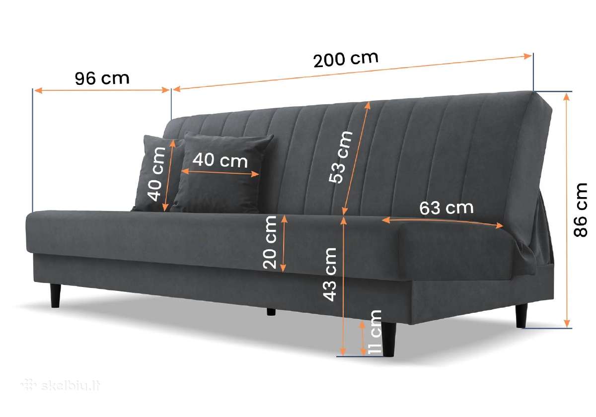 Sofa lova "Ipa" miegama, su patalų dėže - nuotraukos Nr. 5