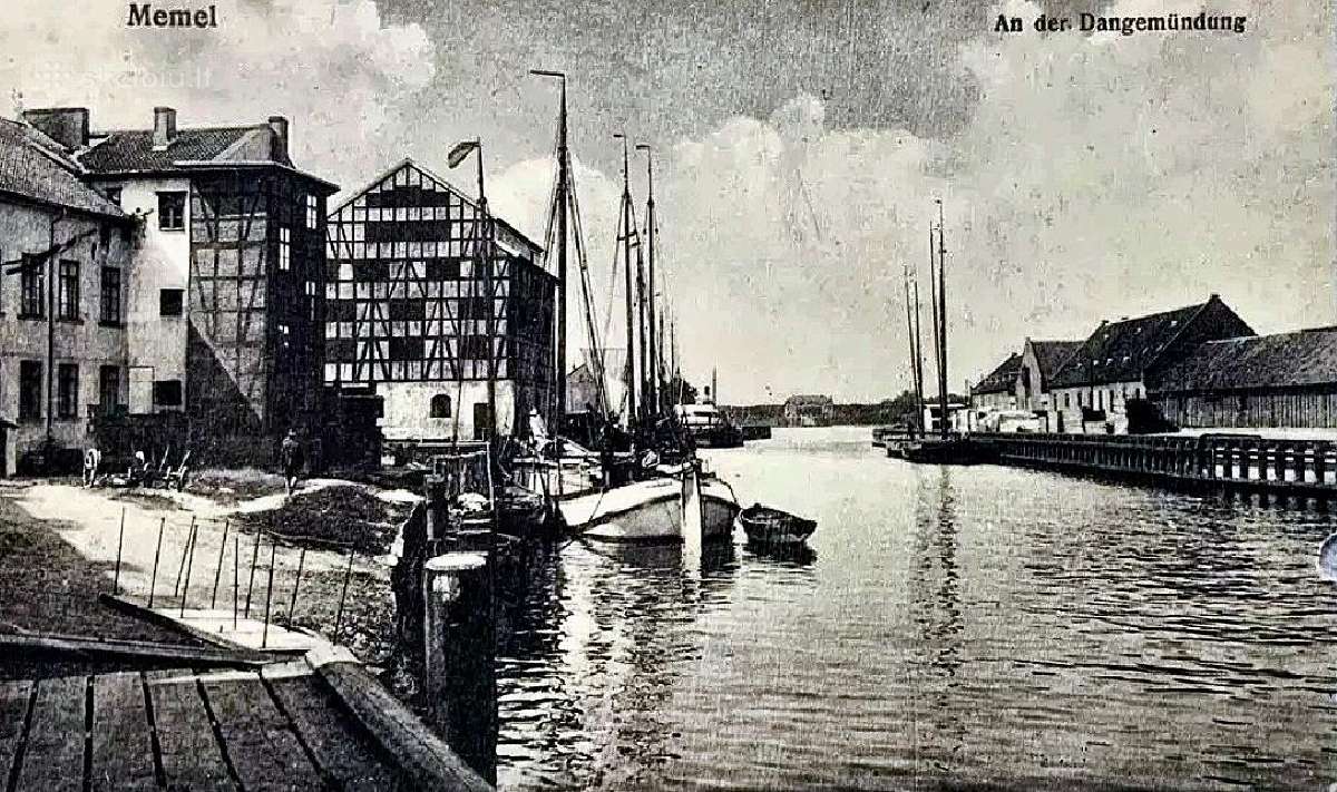 Memel Klaipeda senas Paštas Atvirukas