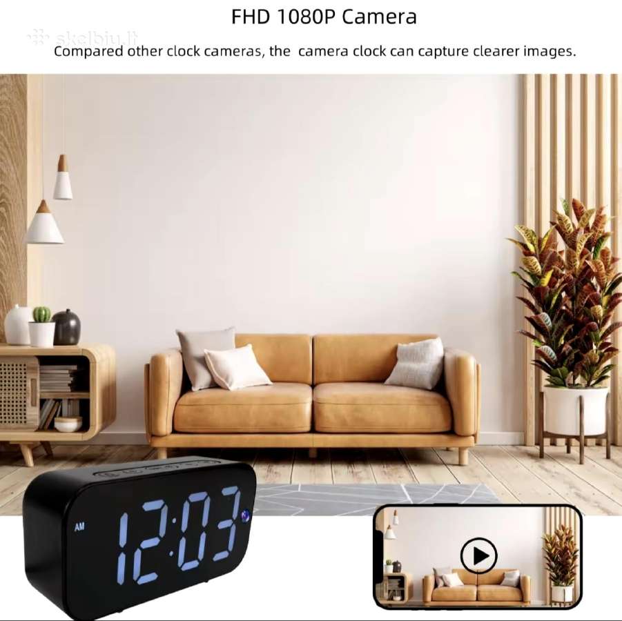 Laikrodis su įmontuota slapta WiFi HD kamera - nuotraukos Nr. 6