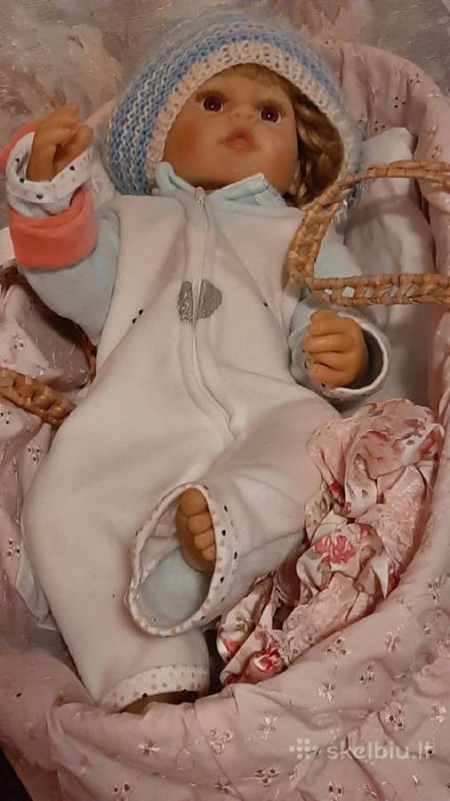 Reborn didelė tikroviška lėlė su pintas krepšys