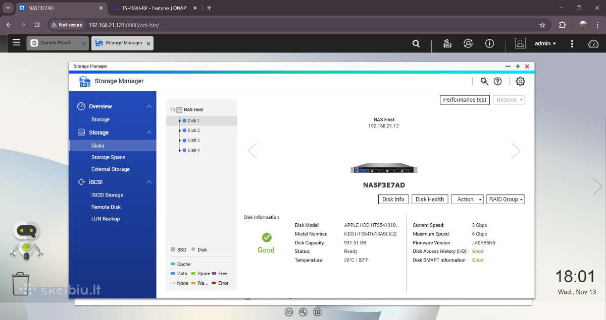 Qnap Ts-419u 1u Rack Nas/server - nuotraukos Nr. 10