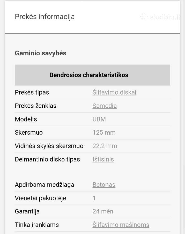 Šlifavimo diskas Samedia Ubm, 125 mm x 22.2 mm - nuotraukos Nr. 4