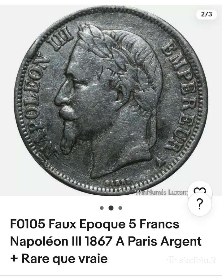 Senos Fr, Au, De, (Lt centai) monetos. - nuotraukos Nr. 8
