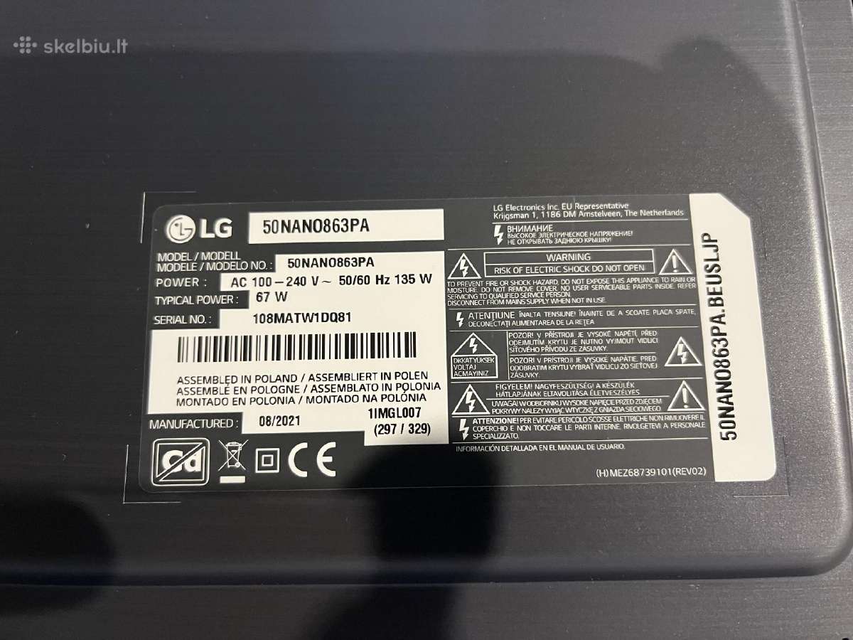LG Nanocell TV 50nano863pa dalims - nuotraukos Nr. 2