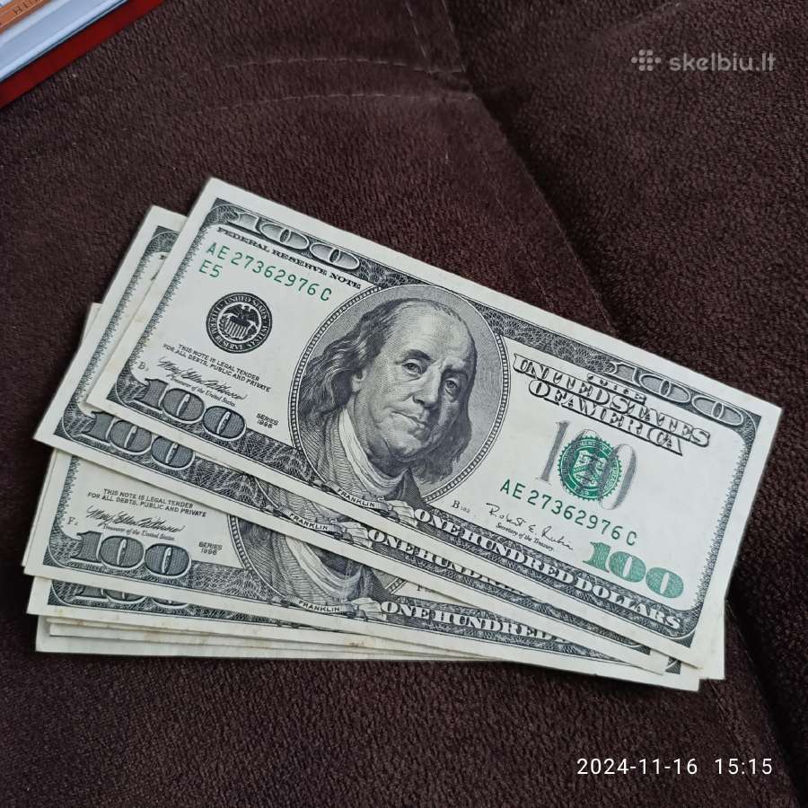 100 dolerių banknotai 1996 metų