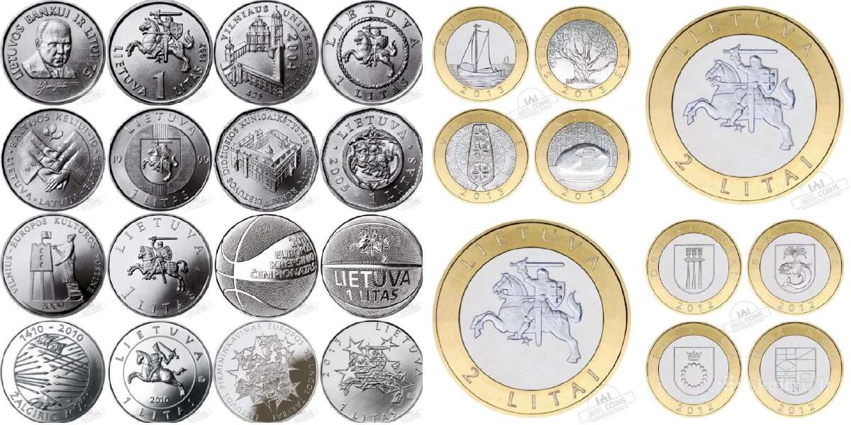 1997-2013 metų proginių litų Unc komplektas