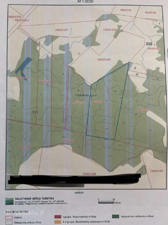 Parduodamas 5,40 ha miškas Telšių rajone