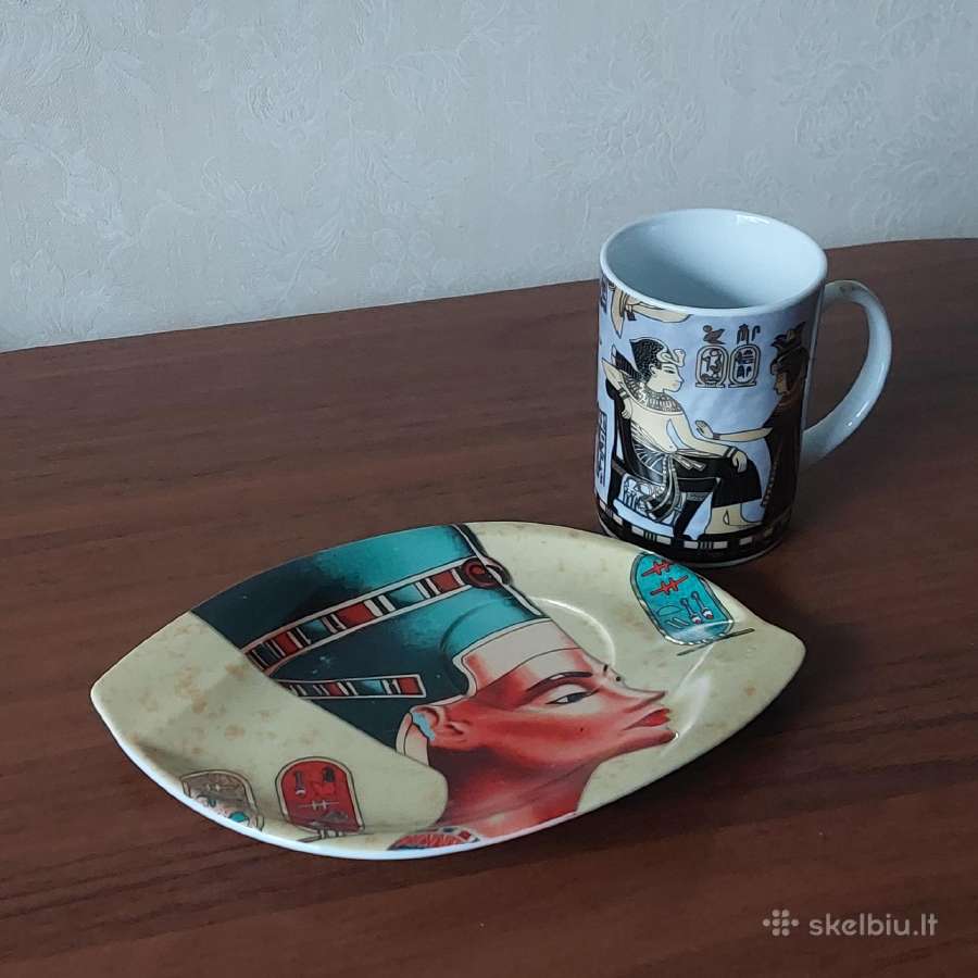 Kolekciniai puodukas ir lėkštė .Egiptas