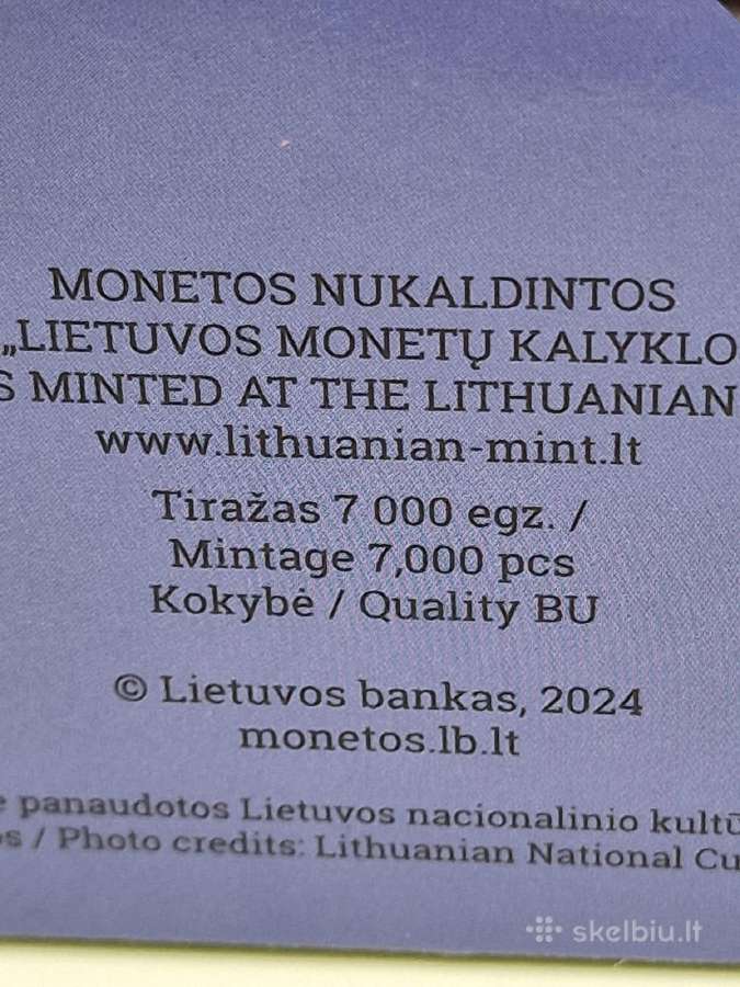 2024 Lietuva, Dainų šventė,euro monetų Bu rinkinys - nuotraukos Nr. 6