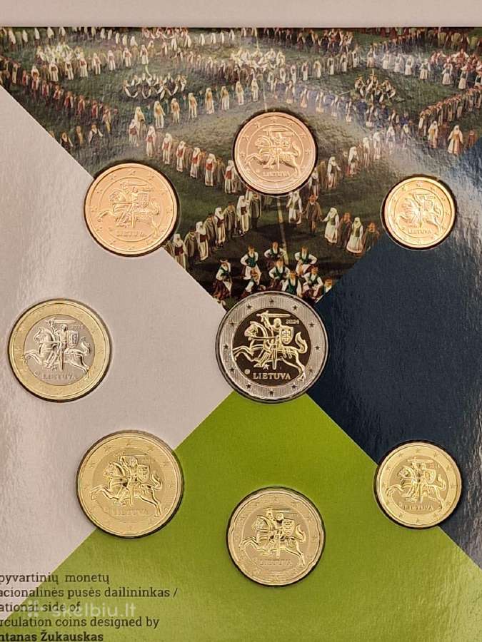 2024 Lietuva, Dainų šventė,euro monetų Bu rinkinys - nuotraukos Nr. 4