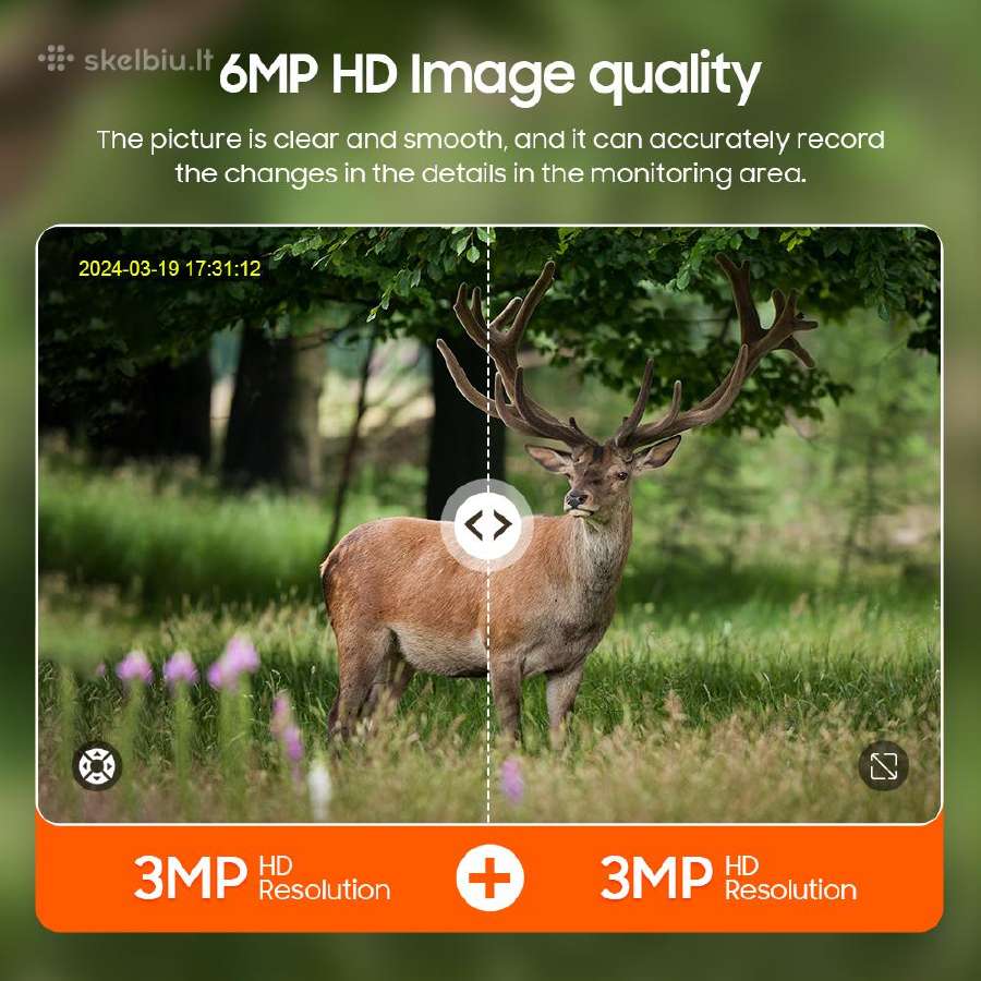 Kamera su saulės panele 4G Sim su Optiniu 12x 6mp - nuotraukos Nr. 5