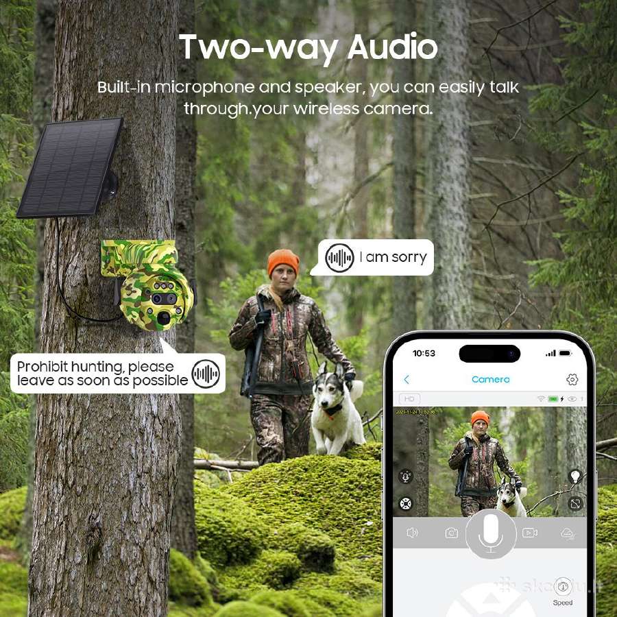 Kamera su saulės panele 4G Sim su Optiniu 12x 6mp - nuotraukos Nr. 9