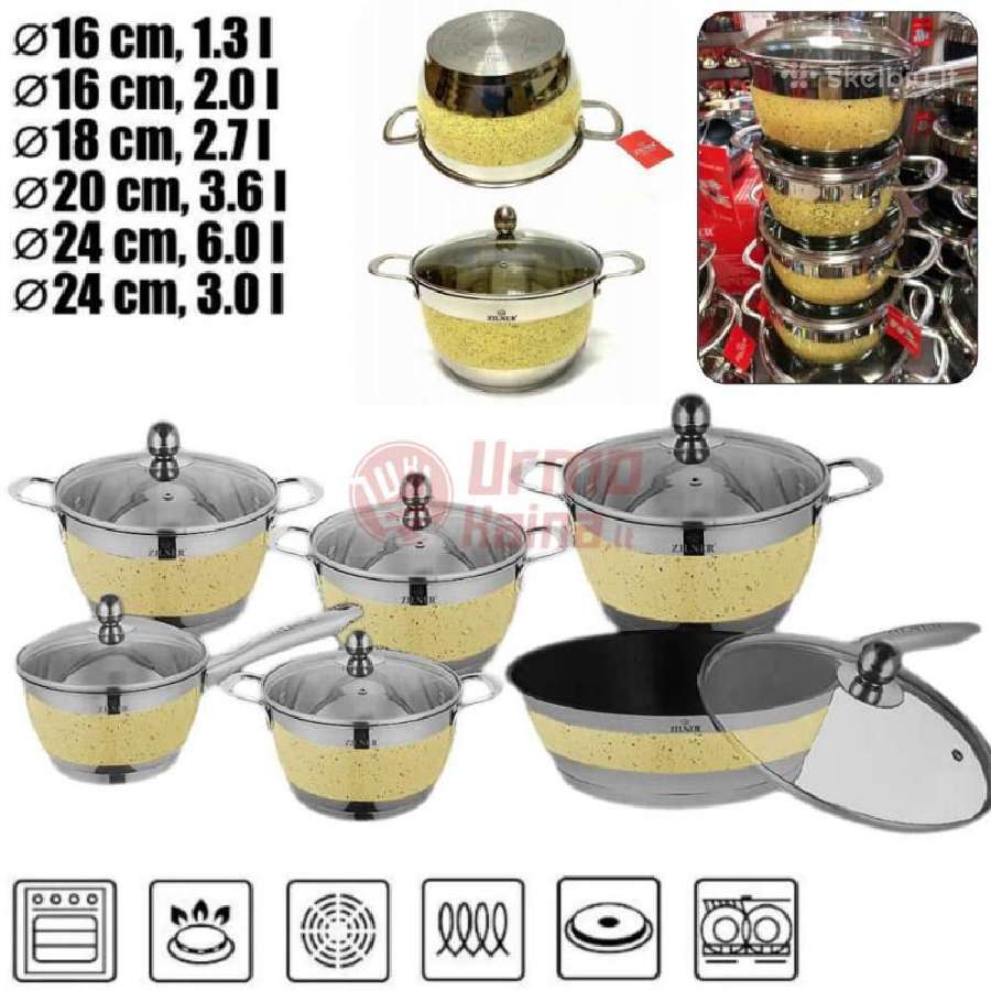Puodų Rinkinys, keptuvės, prikaistuvas, peiliai - nuotraukos Nr. 27
