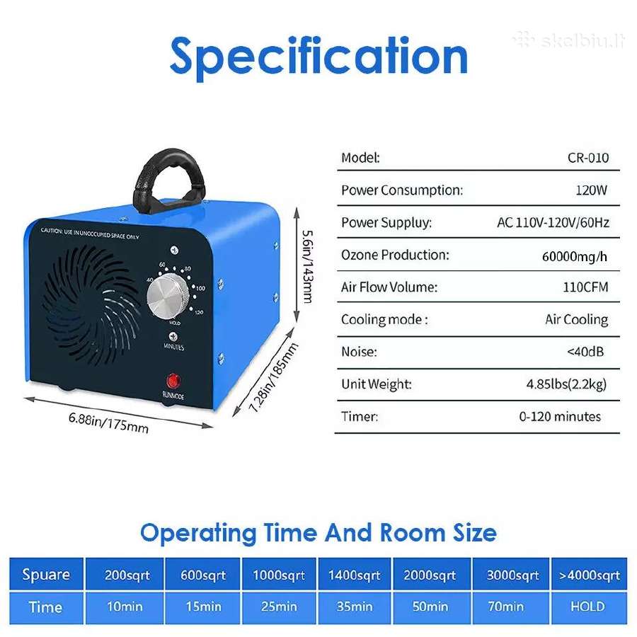 Ozono generatorius ozonatorius 60g ozone generator - nuotraukos Nr. 3
