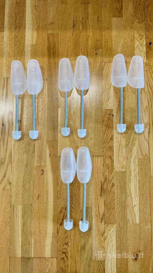 Batų kurpaliai, 4 poros, baltos spalvos, plastikas