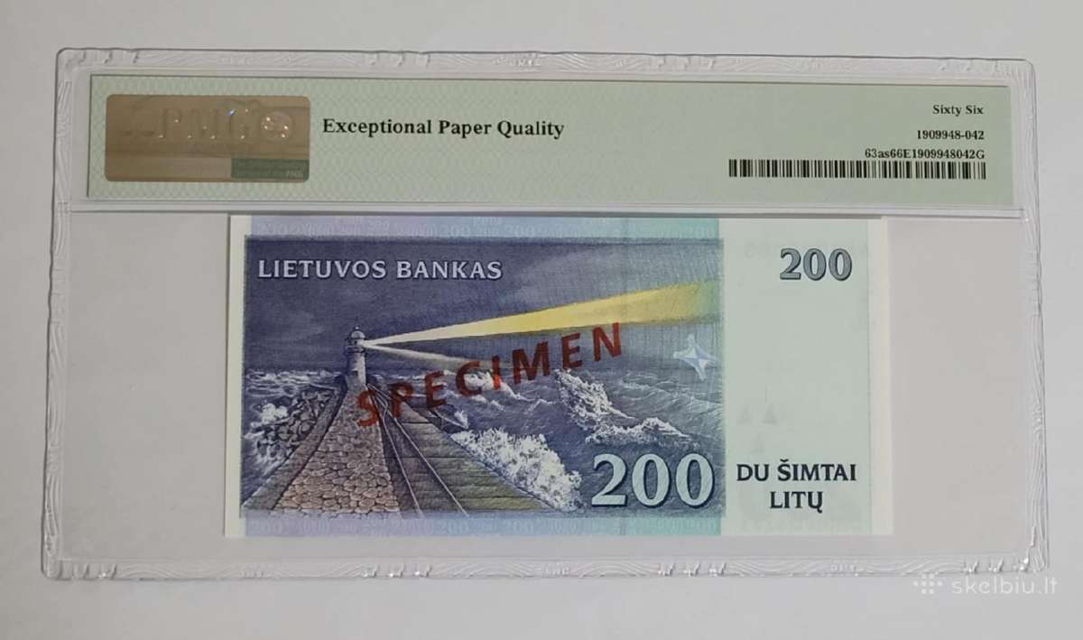 200 litų Pavyzdys Pmg66 - nuotraukos Nr. 2