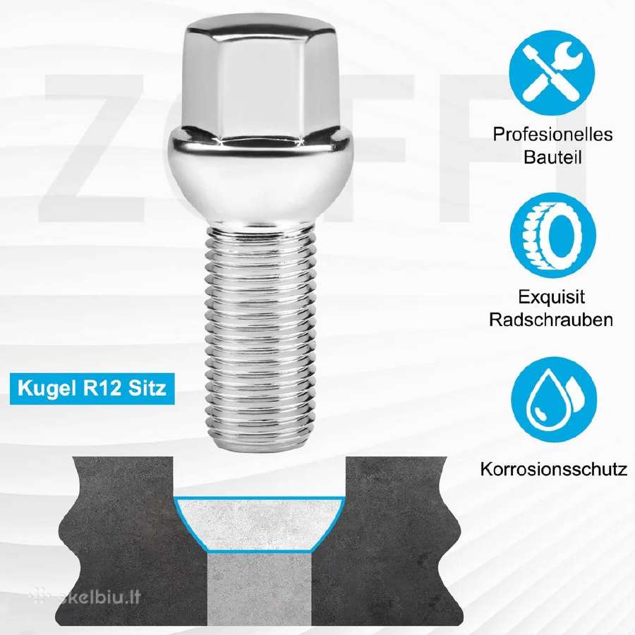 Automobilio Chrominiai ratų varžtai M14x1,5 - nuotraukos Nr. 2