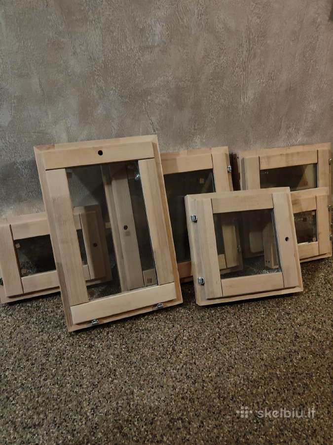 Mediniai Pirties langai su Stiklo paketu pirtims. - nuotraukos Nr. 5