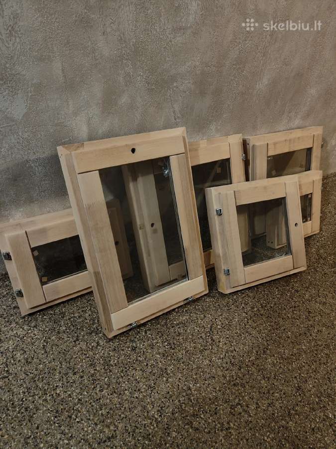 Mediniai Pirties langai su Stiklo paketu pirtims. - nuotraukos Nr. 7