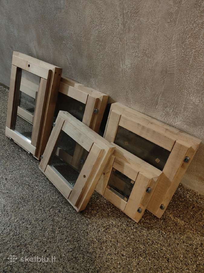 Mediniai Pirties langai su stiklo paketu-atidaromi - nuotraukos Nr. 8