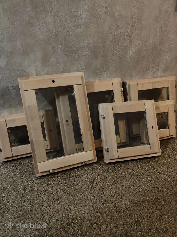 Mediniai Pirties langai su Stiklo paketu pirtims. - nuotraukos Nr. 4