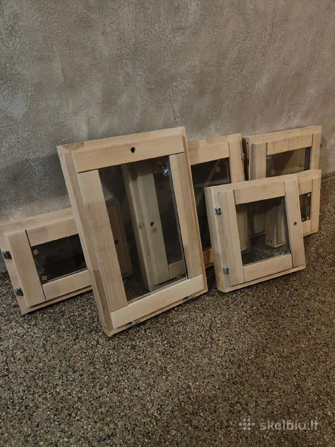Mediniai Pirties langai su Stiklo paketu pirtims. - nuotraukos Nr. 6