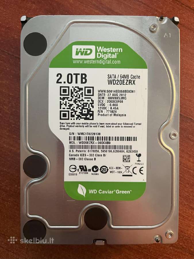 Wd 2tb diskas Wd20ezrx