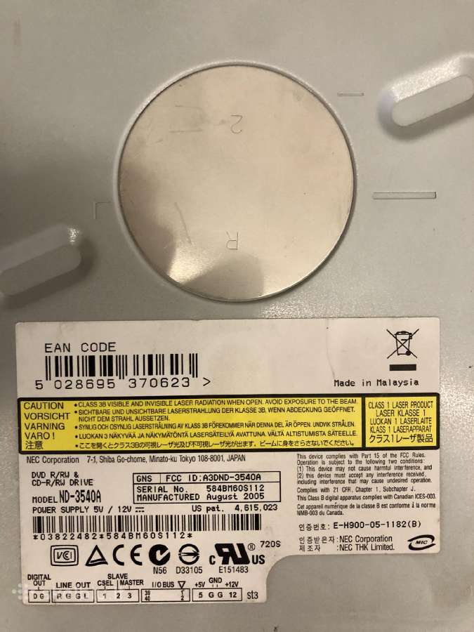 Vidinis Ide optinis įrenginys Nec Dvd Rw Nd-3540a - nuotraukos Nr. 3