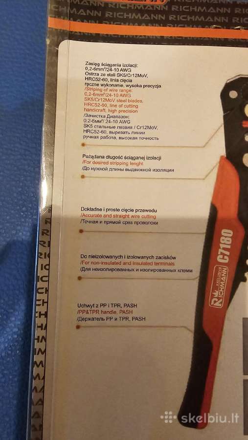 Naujas laidų nužievinimo replės - nuotraukos Nr. 3