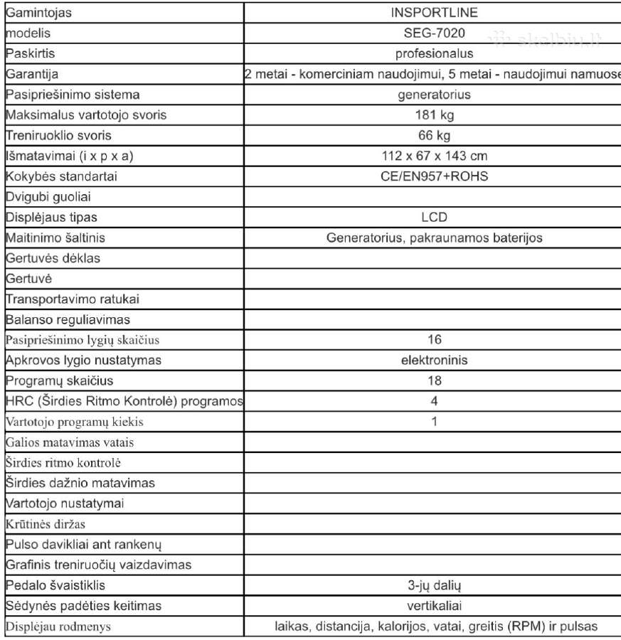 Dviratis treniruoklis Insportline Seg 7020 - nuotraukos Nr. 6