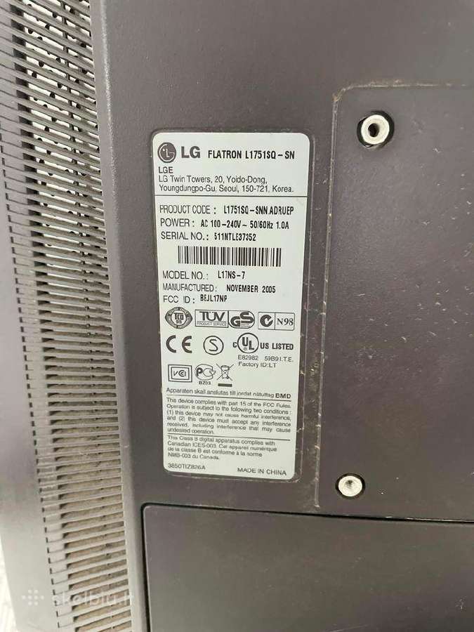 Monitorius LG Flatron L1751sq - nuotraukos Nr. 3