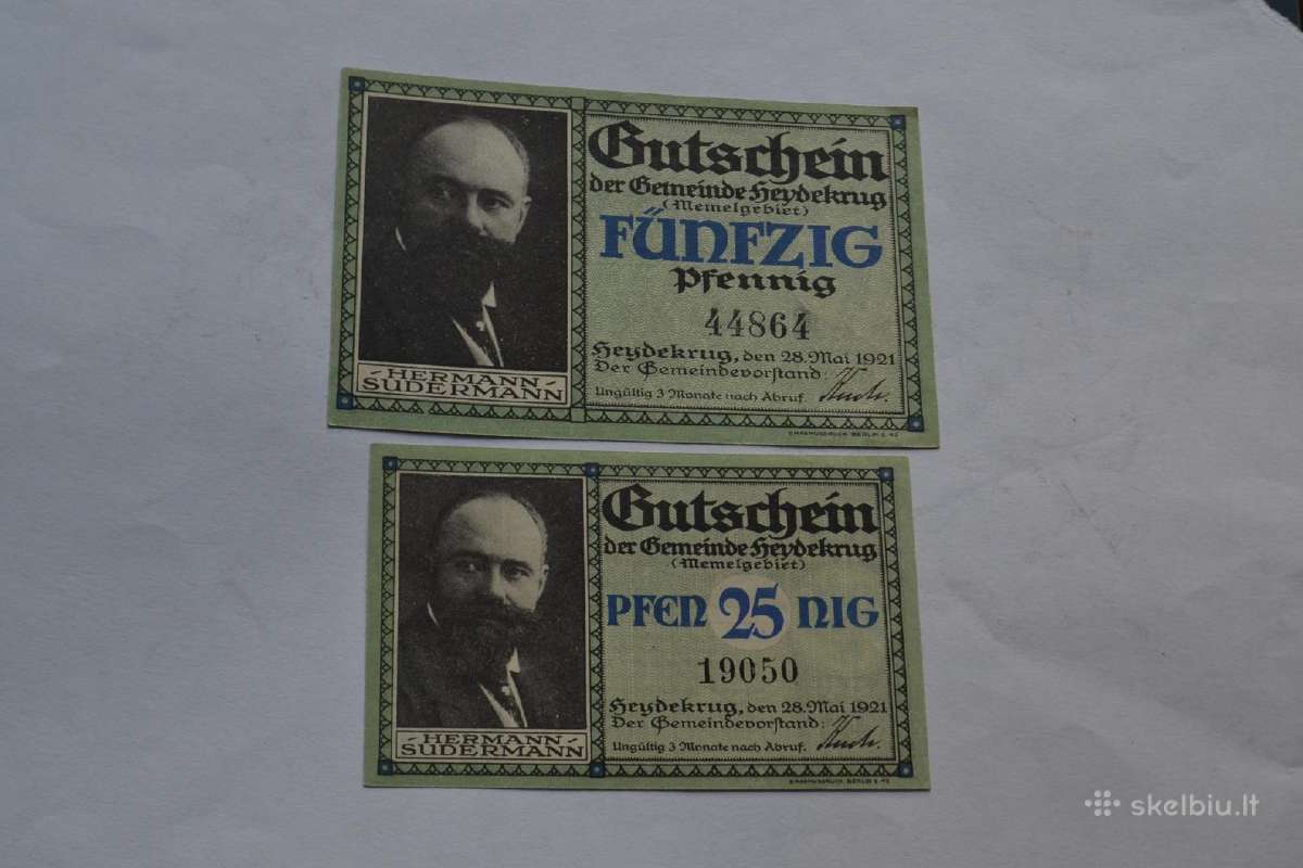 1921 m.silutes banknotai Unc