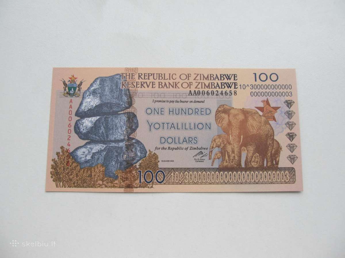100 jotalijonu doleriu , Zimbabvė , 2008